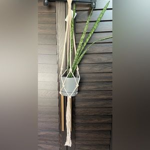 Frabric wall decor/ macrame plant holder